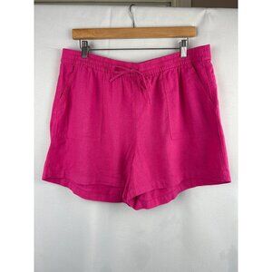 J.Crew Womens Linen Blend Pink Drawstring Shorts Size L New